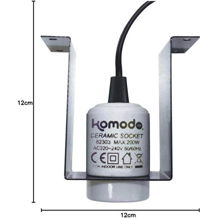 Komodo Ceramic ES lamp fixture and mounting bracket